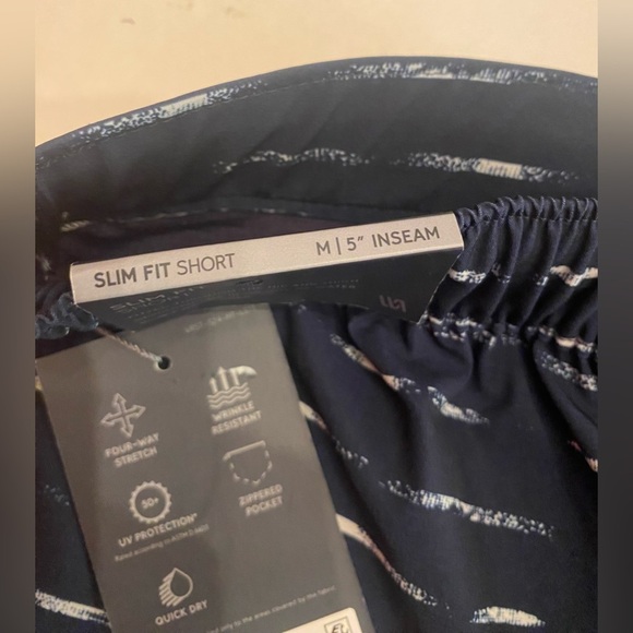 VRST Men 5” Resort Print Shorts Brief Navy Sand Washed Stripe Size Medium - Picture 12 of 15